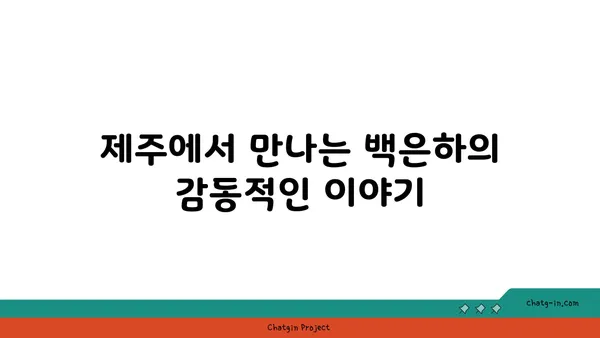 제주도의 백은하: 자연이 선물한 노래와 섬