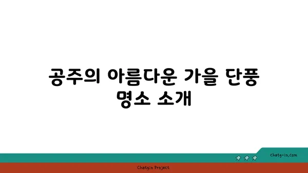 가을을 위한 완벽한 여행지: 공주와 백두대간을 만나는 가볼만한 곳