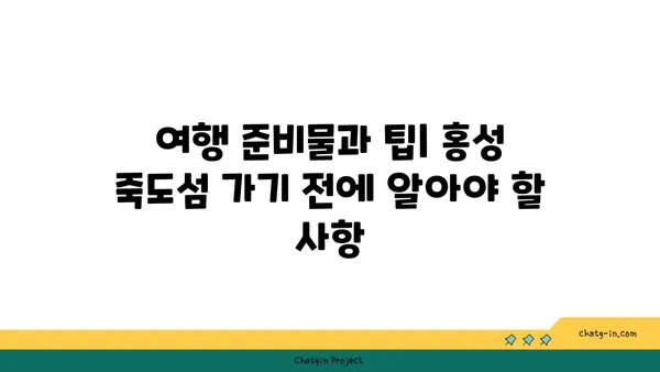 홍성 죽도섬 여행: 남당항에서 섬으로