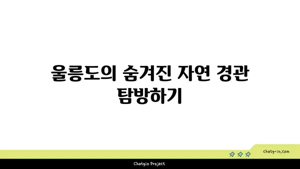 울릉도의 고요한 시간: 자연과 평안으로 둘러싸인 휴가