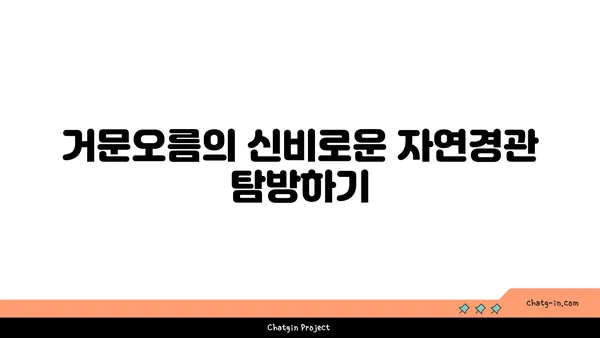 거문오름 트레킹: 제주의 자연 유산과 마법의 동굴