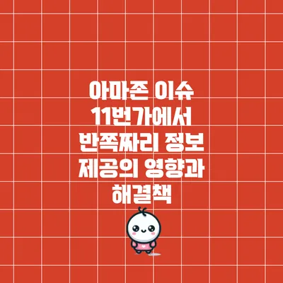 아마존 이슈: 11번가에서 반쪽짜리 정보 제공의 영향과 해결책