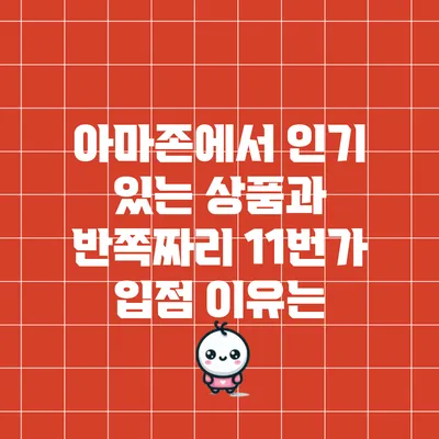 아마존에서 인기 있는 상품과 반쪽짜리 11번가 입점 이유는?