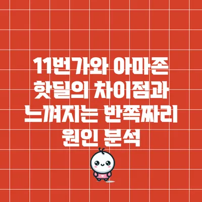 11번가와 아마존 핫딜의 차이점과 느껴지는 반쪽짜리 원인 분석