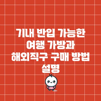 기내 반입 가능한 여행 가방과 해외직구 구매 방법 설명