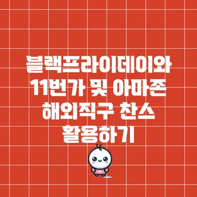 블랙프라이데이와 11번가 및 아마존 해외직구 찬스 활용하기