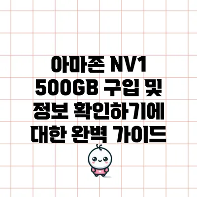 아마존 NV1 500GB 구입 및 정보 확인하기에 대한 완벽 가이드