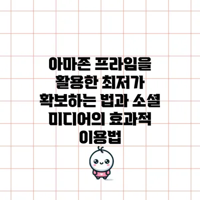 아마존 프라임을 활용한 최저가 확보하는 법과 소셜 미디어의 효과적 이용법