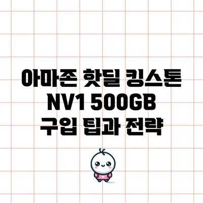 아마존 핫딜: 킹스톤 NV1 500GB 구입 팁과 전략