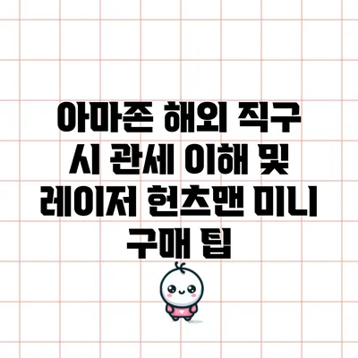 아마존 해외 직구 시 관세 이해 및 레이저 헌츠맨 미니 구매 팁