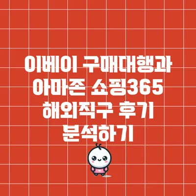 이베이 구매대행과 아마존 쇼핑365 해외직구 후기 분석하기