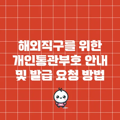 해외직구를 위한 개인통관부호: 안내 및 발급 요청 방법