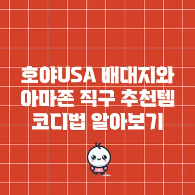 호야USA 배대지와 아마존 직구 추천템 코디법 알아보기