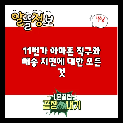 11번가 아마존 직구와 배송 지연에 대한 모든 것