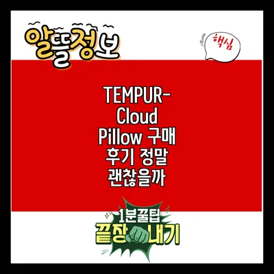 TEMPUR-Cloud Pillow 구매 후기: 정말 괜찮을까?