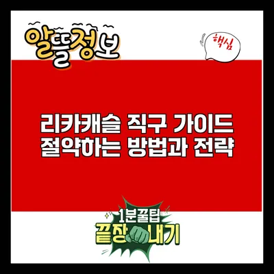 리카캐슬 직구 가이드: 절약하는 방법과 전략