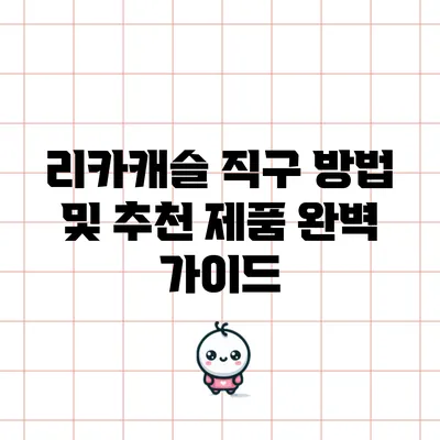 리카캐슬 직구 방법 및 추천 제품 완벽 가이드