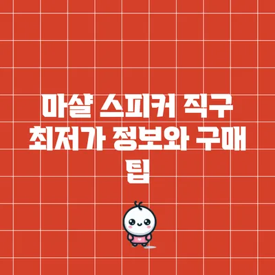 마샬 스피커 직구: 최저가 정보와 구매 팁