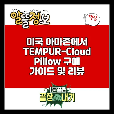 미국 아마존에서 TEMPUR-Cloud Pillow 구매 가이드 및 리뷰