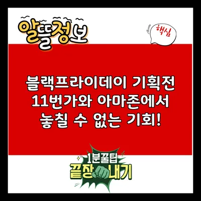 블랙프라이데이 기획전: 11번가와 아마존에서 놓칠 수 없는 기회!