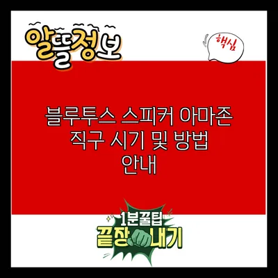 블루투스 스피커 아마존 직구 시기 및 방법 안내