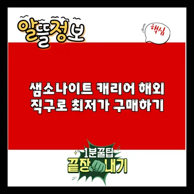 샘소나이트 캐리어 해외 직구로 최저가 구매하기