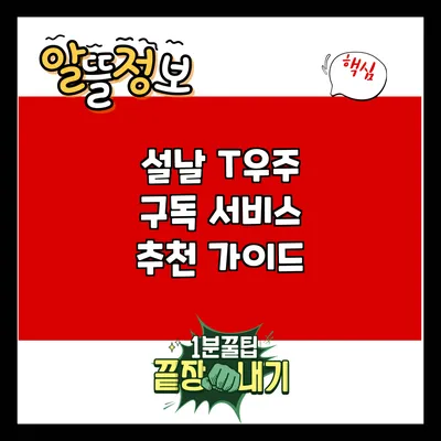 설날 T우주 구독 서비스 추천 가이드