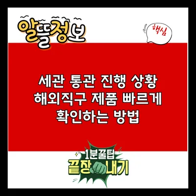 세관 통관 진행 상황: 해외직구 제품 빠르게 확인하는 방법