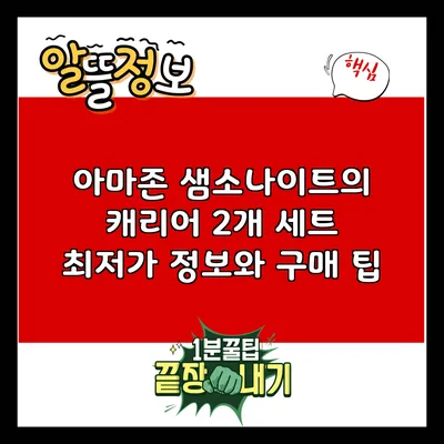 아마존 샘소나이트의 캐리어 2개 세트 최저가 정보와 구매 팁