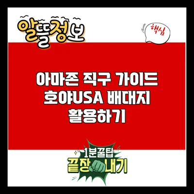 아마존 직구 가이드: 호야USA 배대지 활용하기