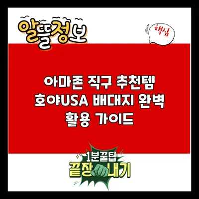 아마존 직구 추천템: 호야USA 배대지 완벽 활용 가이드