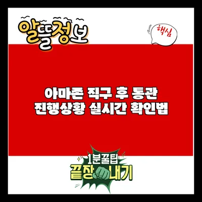 아마존 직구 후 통관 진행상황 실시간 확인법