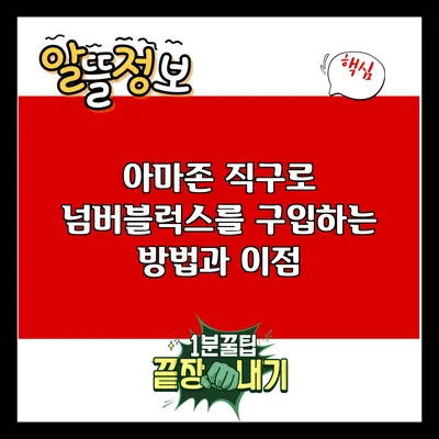 아마존 직구로 넘버블럭스를 구입하는 방법과 이점