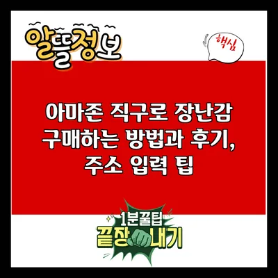 아마존 직구로 장난감 구매하는 방법과 후기, 주소 입력 팁