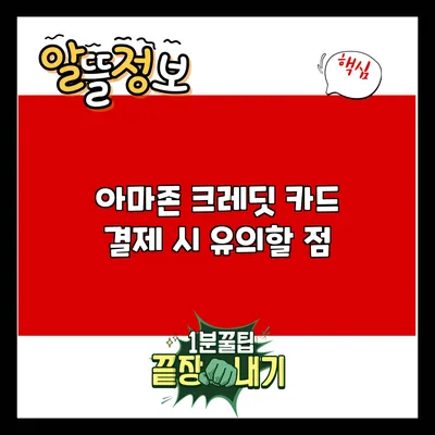 아마존 크레딧 카드 결제 시 유의할 점