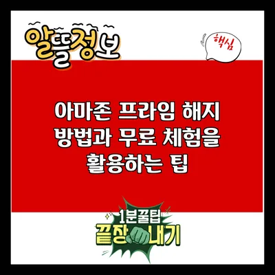 아마존 프라임 해지 방법과 무료 체험을 활용하는 팁