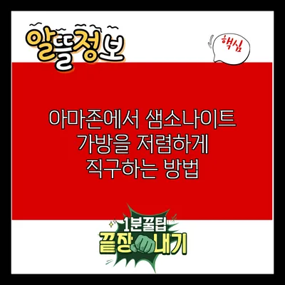 아마존에서 샘소나이트 가방을 저렴하게 직구하는 방법