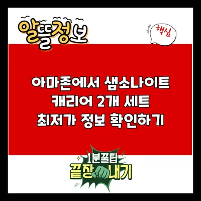 아마존에서 샘소나이트 캐리어 2개 세트 최저가 정보 확인하기