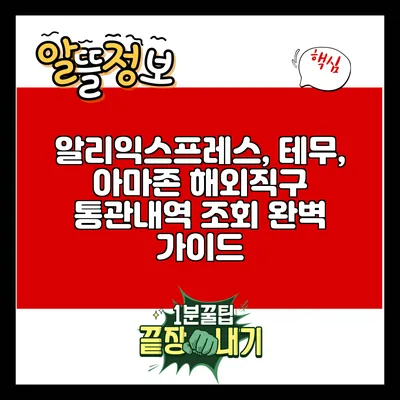 알리익스프레스, 테무, 아마존: 해외직구 통관내역 조회 완벽 가이드