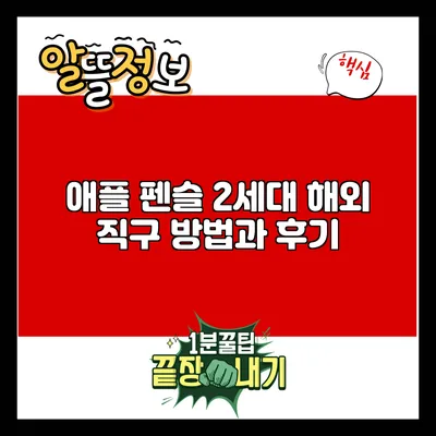 애플 펜슬 2세대 해외 직구 방법과 후기