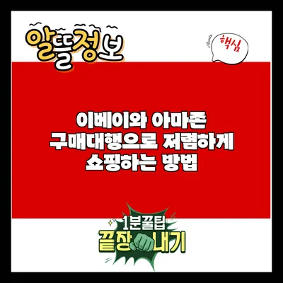 이베이와 아마존 구매대행으로 저렴하게 쇼핑하는 방법