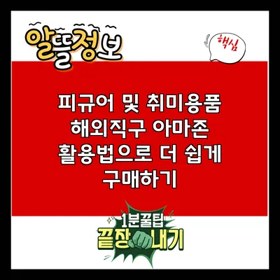 피규어 및 취미용품 해외직구: 아마존 활용법으로 더 쉽게 구매하기