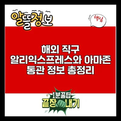 해외 직구: 알리익스프레스와 아마존 통관 정보 총정리