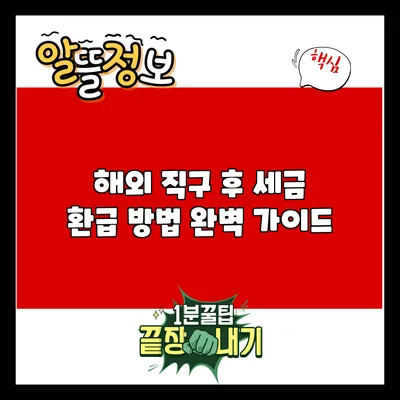 해외 직구 후 세금 환급 방법 완벽 가이드