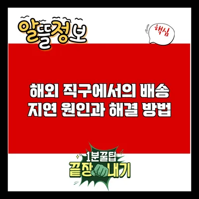 해외 직구에서의 배송 지연 원인과 해결 방법