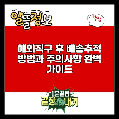 해외직구 후 배송추적 방법과 주의사항 완벽 가이드