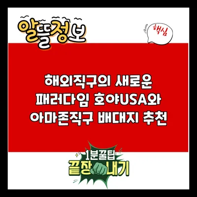 해외직구의 새로운 패러다임: 호야USA와 아마존직구 배대지 추천