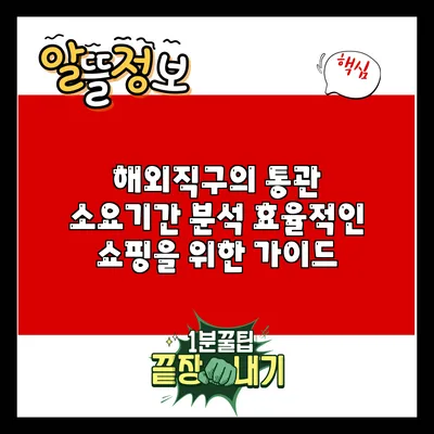 해외직구의 통관 소요기간 분석: 효율적인 쇼핑을 위한 가이드