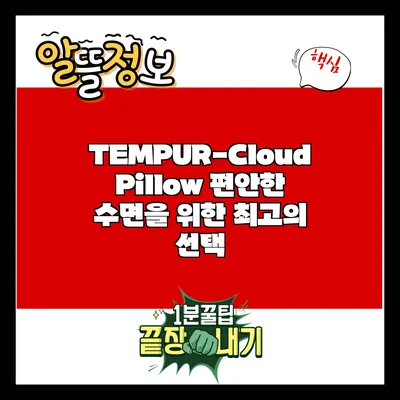 TEMPUR-Cloud Pillow: 편안한 수면을 위한 최고의 선택