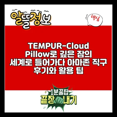 TEMPUR-Cloud Pillow로 깊은 잠의 세계로 들어가다: 아마존 직구 후기와 활용 팁